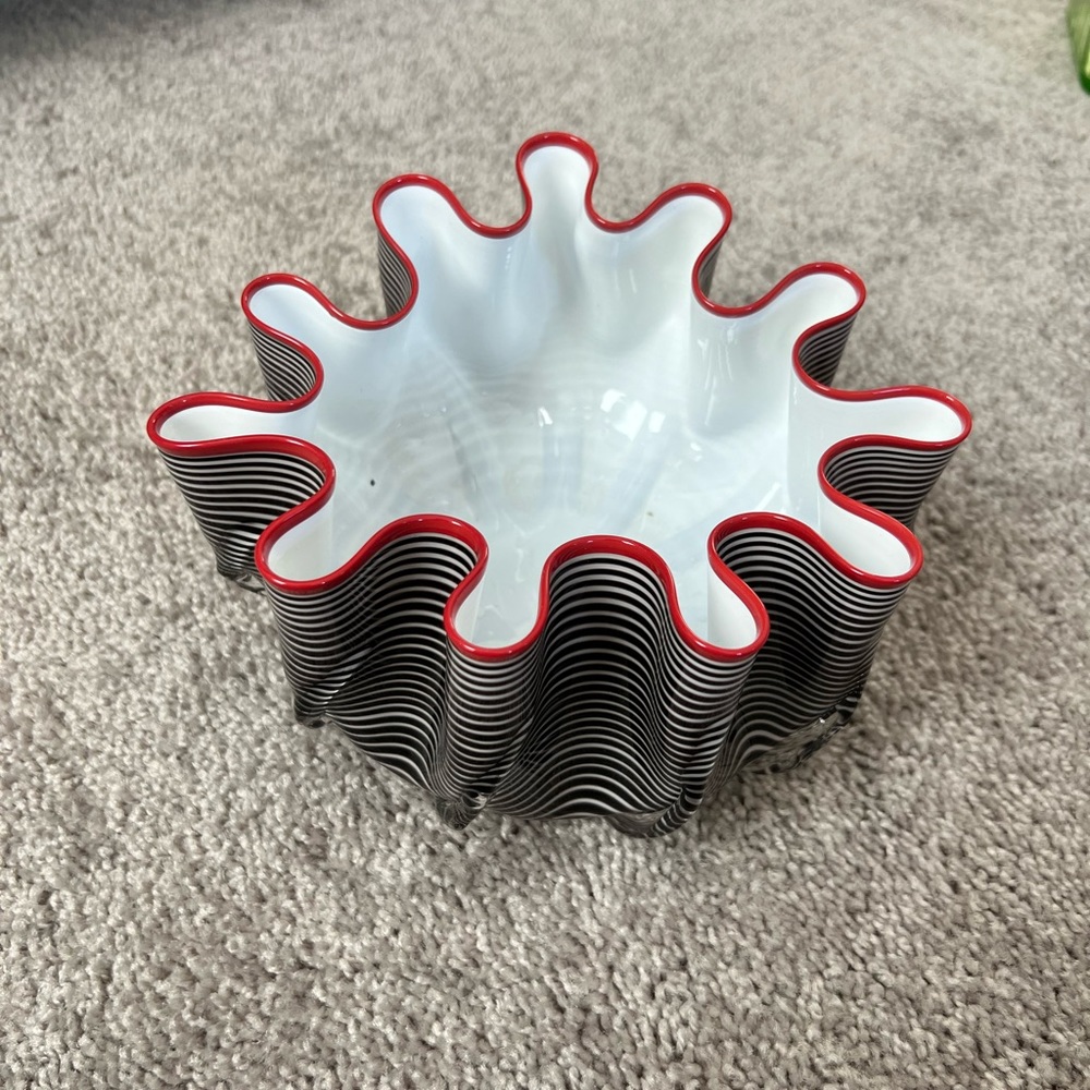 Epiphany art glass splat bowl